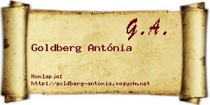 Goldberg Antónia névjegykártya